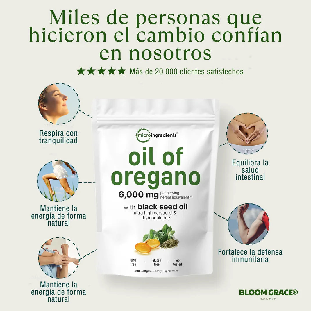 ACEITE DE OREGANO + SEMILLA NEGRA 6000 MG