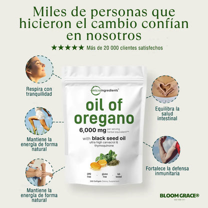 ACEITE DE OREGANO + SEMILLA NEGRA 6000 MG