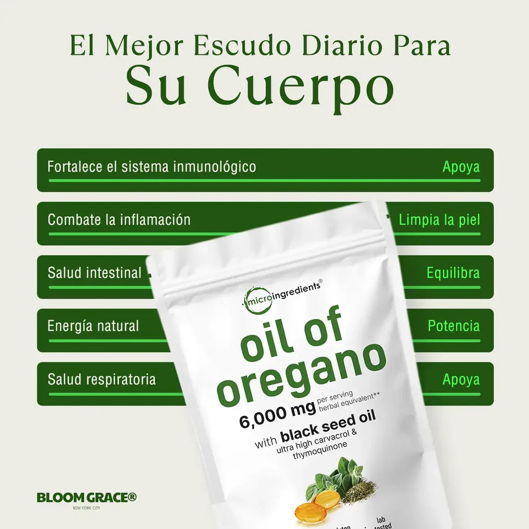 ACEITE DE OREGANO + SEMILLA NEGRA 6000 MG