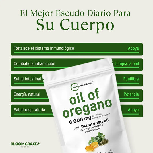 ACEITE DE OREGANO + SEMILLA NEGRA 6000 MG