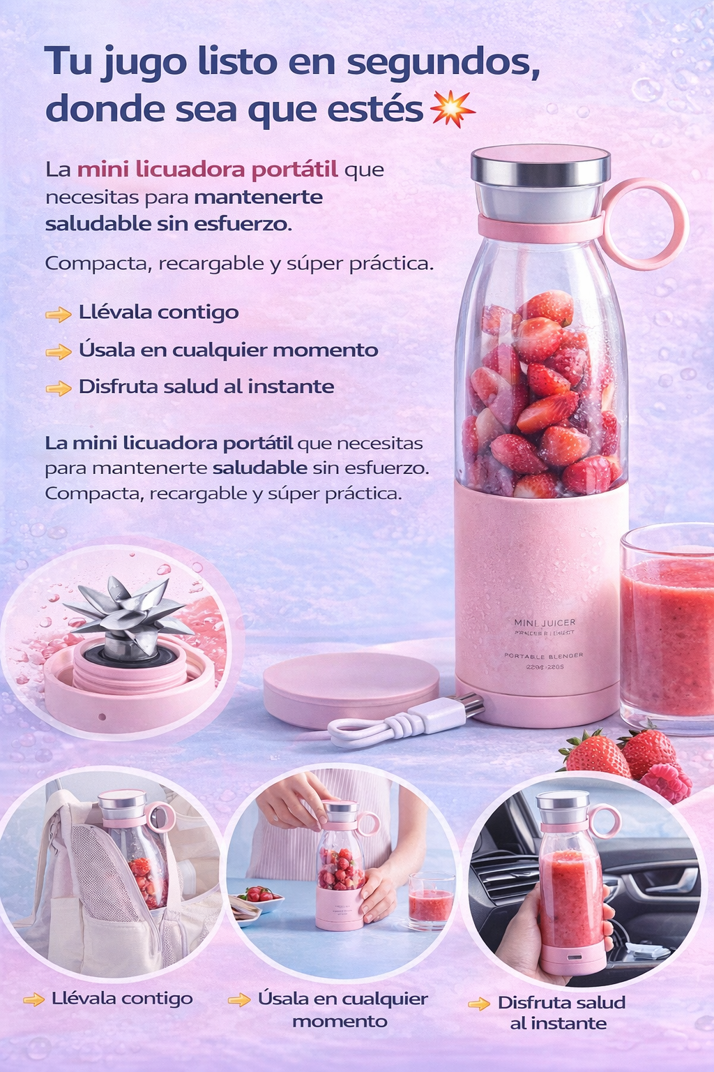 LICUADORA PORTATIL MINI JUICE