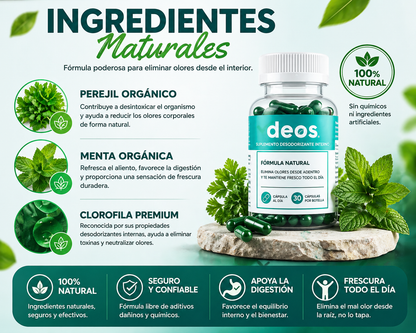 DEOS / DESODORANTE INTERNO / SUPLEMENTO CORPORAL, CONTROL DE OLOR